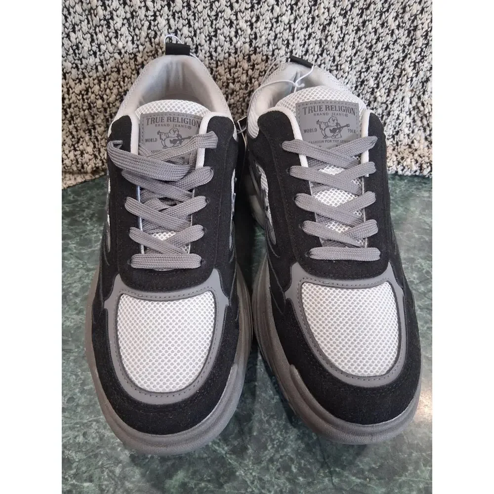 True Religion Men's COLE Chunky Dad Sneakers White Gray Mesh Shoes Size 11 NEW